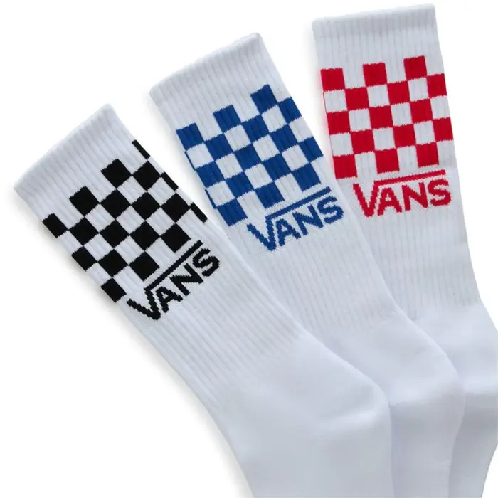 Ponožky VANS biele 3 páry Classic Check Crew VN000F0WWHT1