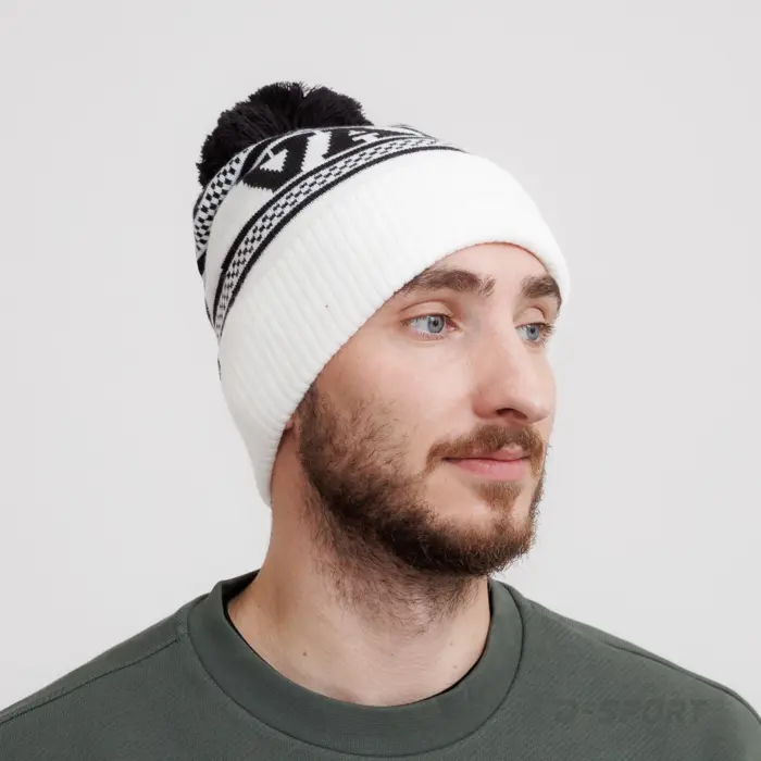 Čiapka VANS krémová Vans Check Pom Beanie VN000HT1FS81