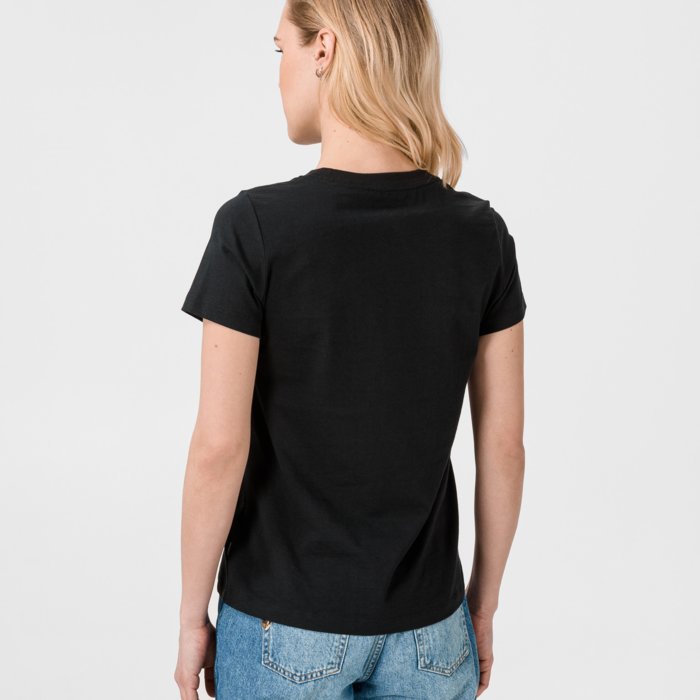 Tričko Converse čierne W STACKED LOGO LEFT CHEST TEE 10018270 A02